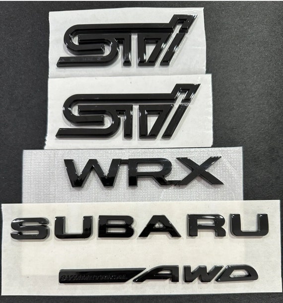 グロスブラック スバル STI エンブレム カーバッジ フルパッケージ