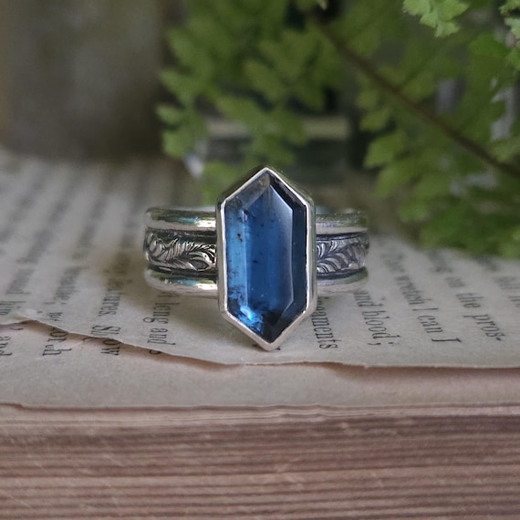 Moss Kyanite Ring | Size 8-8.25 | Fantasy Jewelry | Sterling Silver | Artisan Handmade |