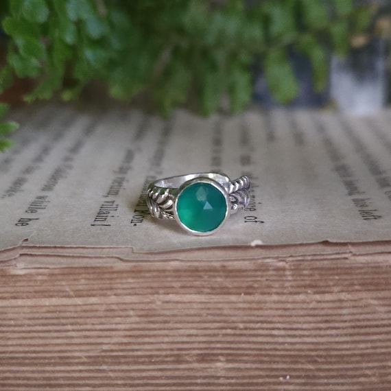 Green Onyx Ear Cuff | Sterling Silver | Artisan Handcrafted | No Piercing Necessary