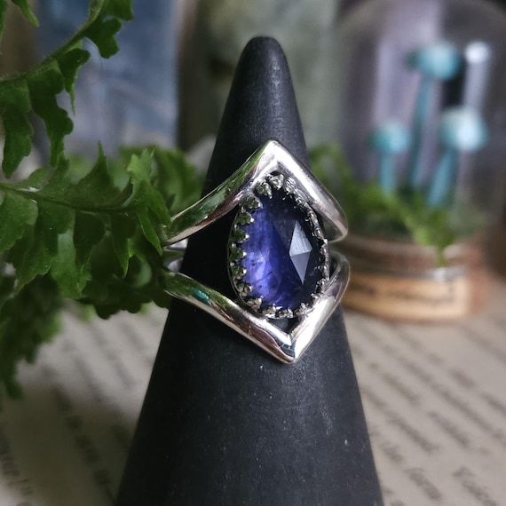Iolite Ring | Size 5 | Fantasy Jewelry | Sterling Silver | Artisan Handmade |