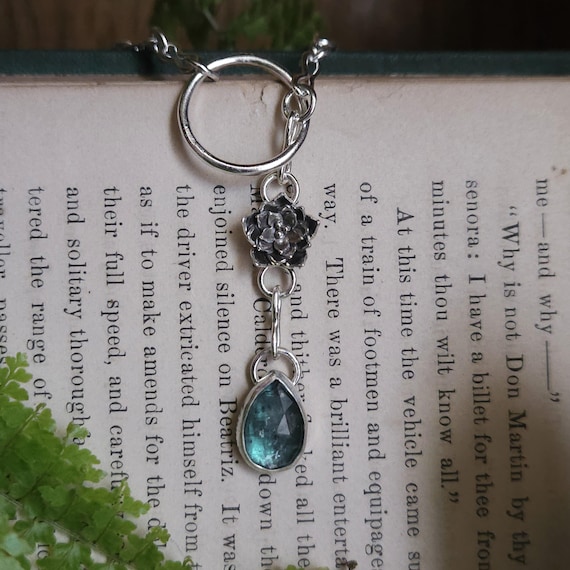 Emerald Green Kyanite Threader Necklace | Sterling Silver | Fairycore | Artisan Handcrafted | Fantasy Jewelry | Handmade Chain