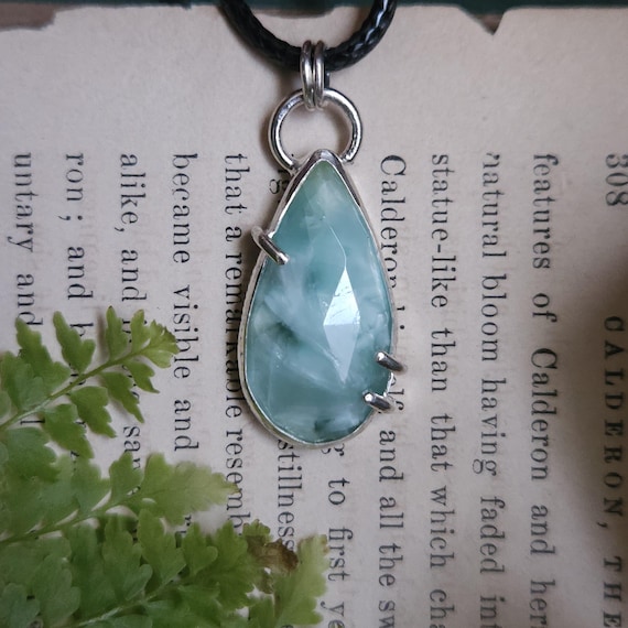 Hemimorphite Pendant | Sterling Silver | Artisan Handcrafted | Fantasy Jewelry |