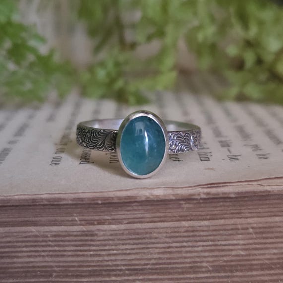 Grandidierite Ring | Size 8 | Sterling Silver | Fantasy Jewelry | Artisan Handmade |