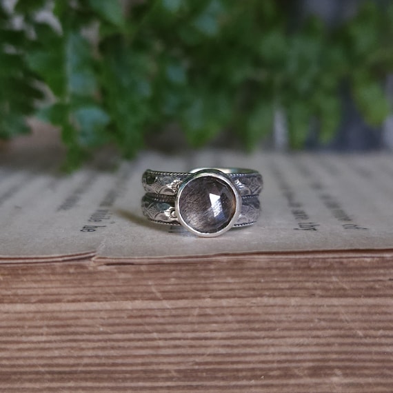 Black Moonstone Ear Cuff | Sterling Silver | Artisan Handcrafted | No Piercing Necessary