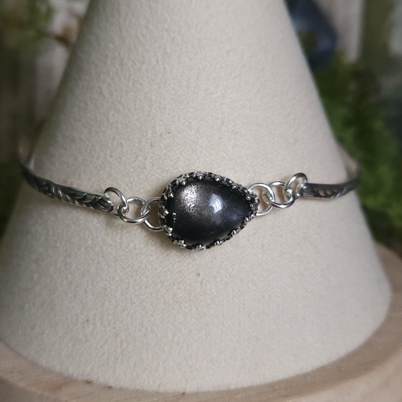 Black Moonstone Bracelet | Sterling Silver | Artisan Handcrafted | Fantasy Jewelry