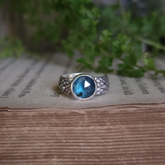 Neon Blue Kyanite Ear Cuff | Sterling Silver | Artisan Handcrafted | No Piercing Necessary