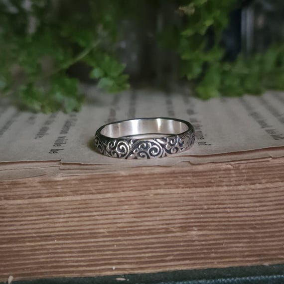 Floral Botanical Triskele Ring | Size 6.5 | Sterling Silver | Artisan Handcrafted  | Fantasy Jewelry |