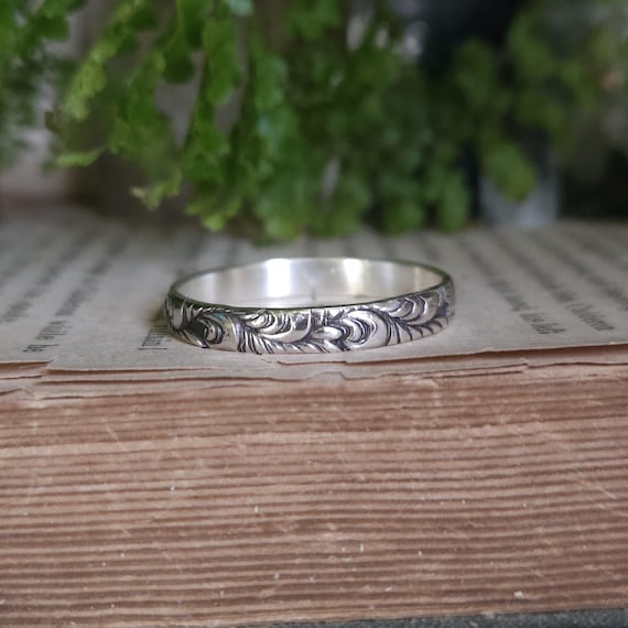 Botanical Art Nouveau Ring | Size 14 |Sterling Silver | Artisan Handcrafted  | Fantasy Jewelry |