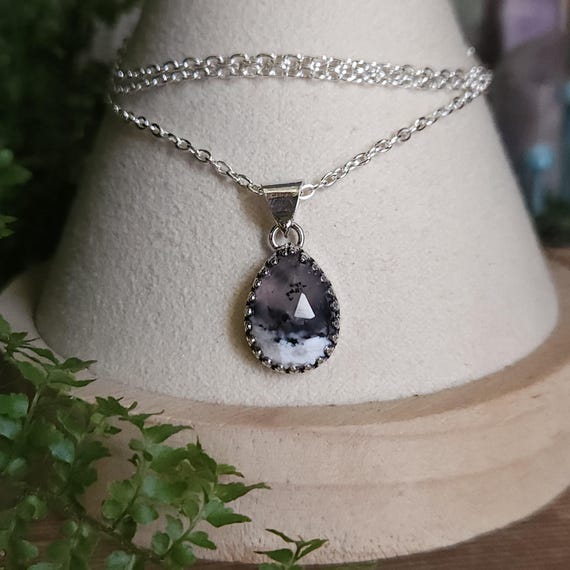 Dendritic Opal Pendant | Sterling Silver | Artisan Handcrafted | Fantasy Jewelry |