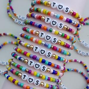 Personalized Friendship Bracelets Bulk | Custom Name Bracelets Stretchy |Custom Bead Bracelets for Events | Beaded Bracelets | Bulk Orders
