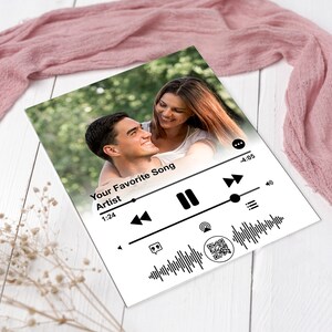 Plaque Apple Music, Cadeau pour couples, Plaque acrylique photo personnalisée, Couverture dalbum de chanson, Code QR de chanson personnalisé, Cadeau personnalisé image 6