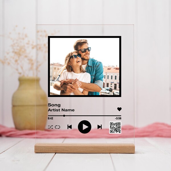 Music Plaques, Acrylic Music Player Display, Personalized Plaque, Valentines Gift, Anniversary Gift, Custom Song Plaque