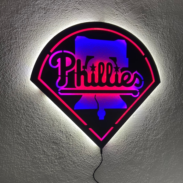 Philadelphia Phillies LED Sign, Baseball Sports Fan Lamp, Gift for a Philadelphia Phillies fan, Personalized Gift, Gift for Boyfriends