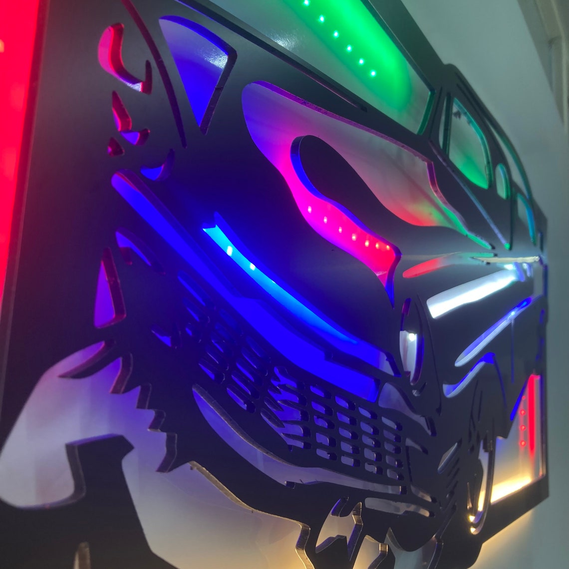 Wall Sign 3D Classic Car Wall Decor Led Light Wall Decor Etsy