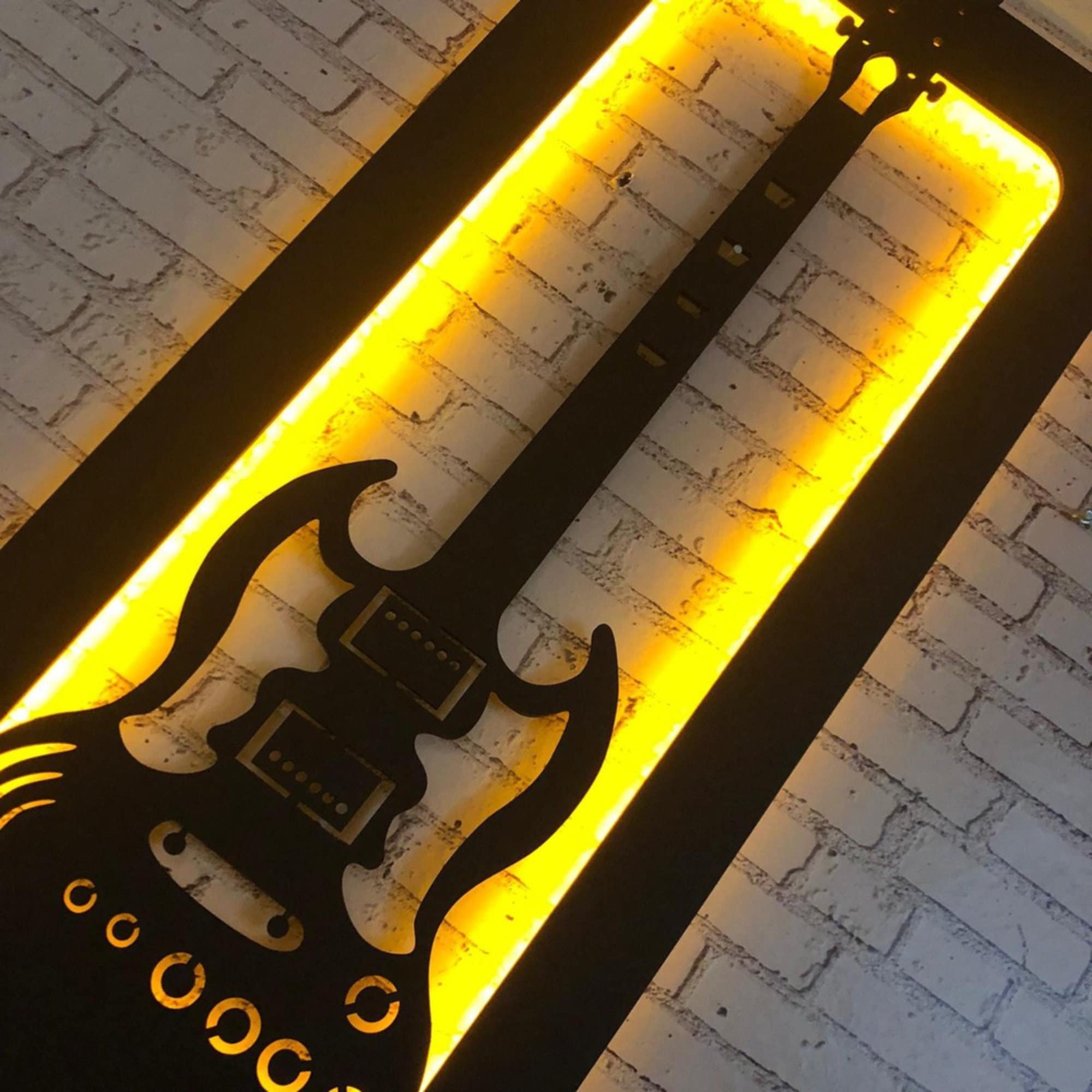 Wall Sign 3d Guitar Wall Decor Led Light Wall Decor Composite Sign With Led Lights Souvenirs Guitar Wall Art Guitar Wall Decor PT54115