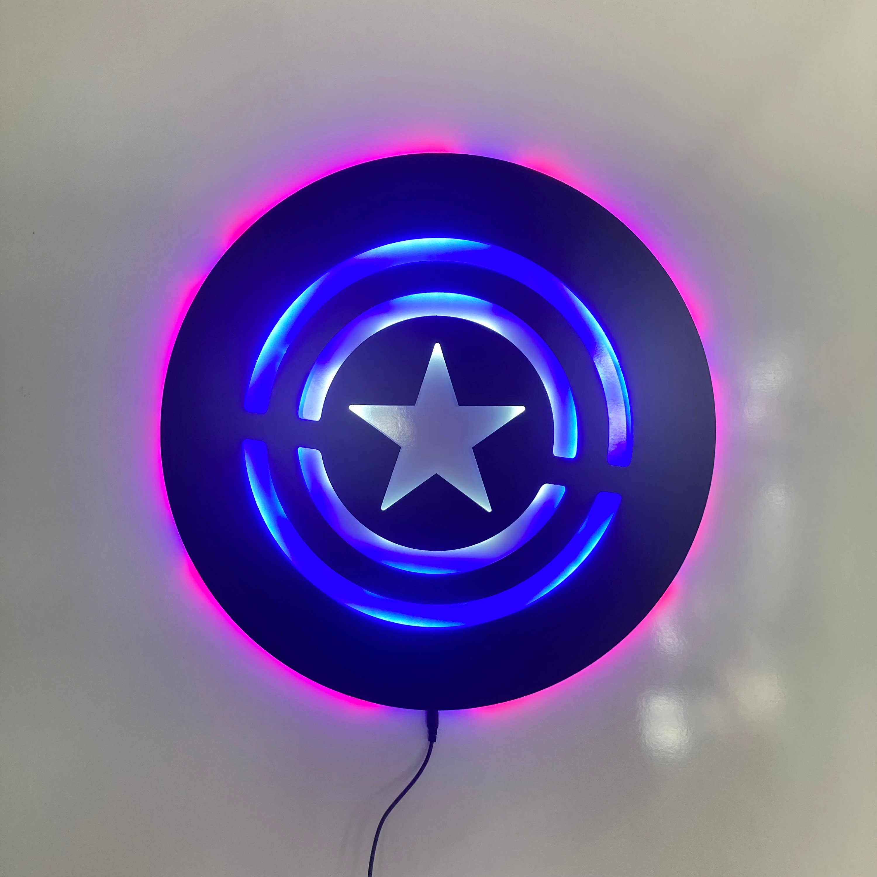 Wall Sign 3d Captain America Wall Decor Led Light Wall Decor Captain America Wall Art Game Room Decor PT54134