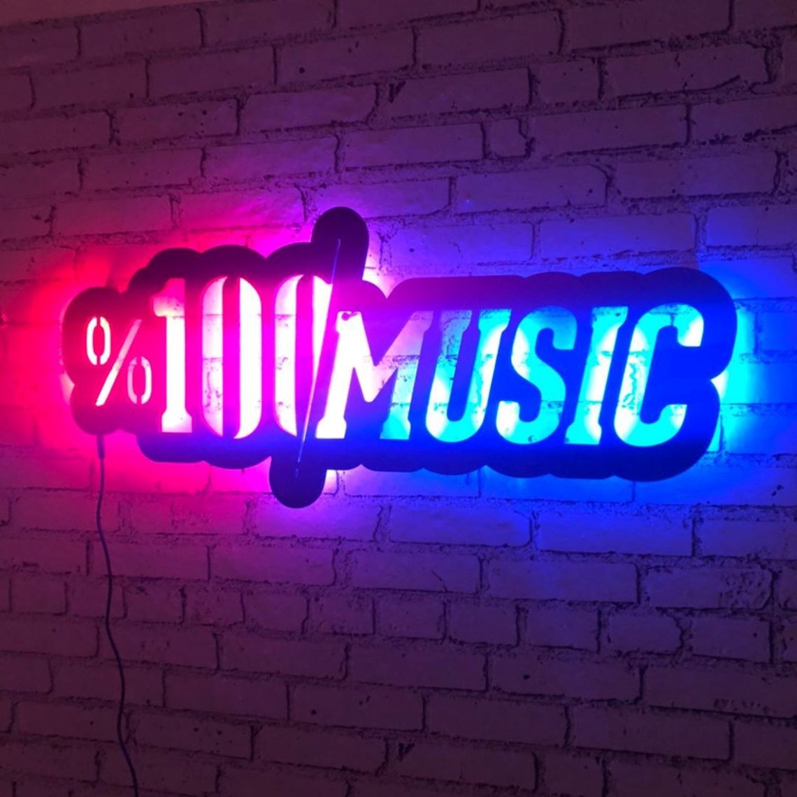 3d Wall Art Music Wall Art Led Wall Sign Music Wall Vinyl Etsy
