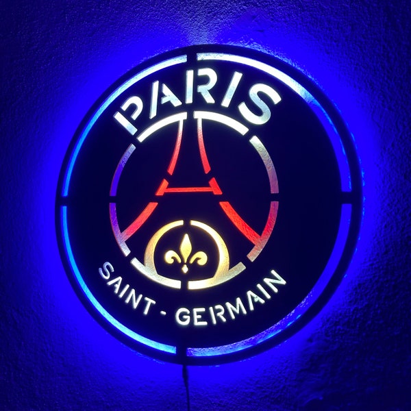 PSG Led Sign, Paris Saint-Germain Wall Decor, PSG Neon Sign, Paris Saint-Germain Led Sign, 3d led sign, Led Sign for Wall