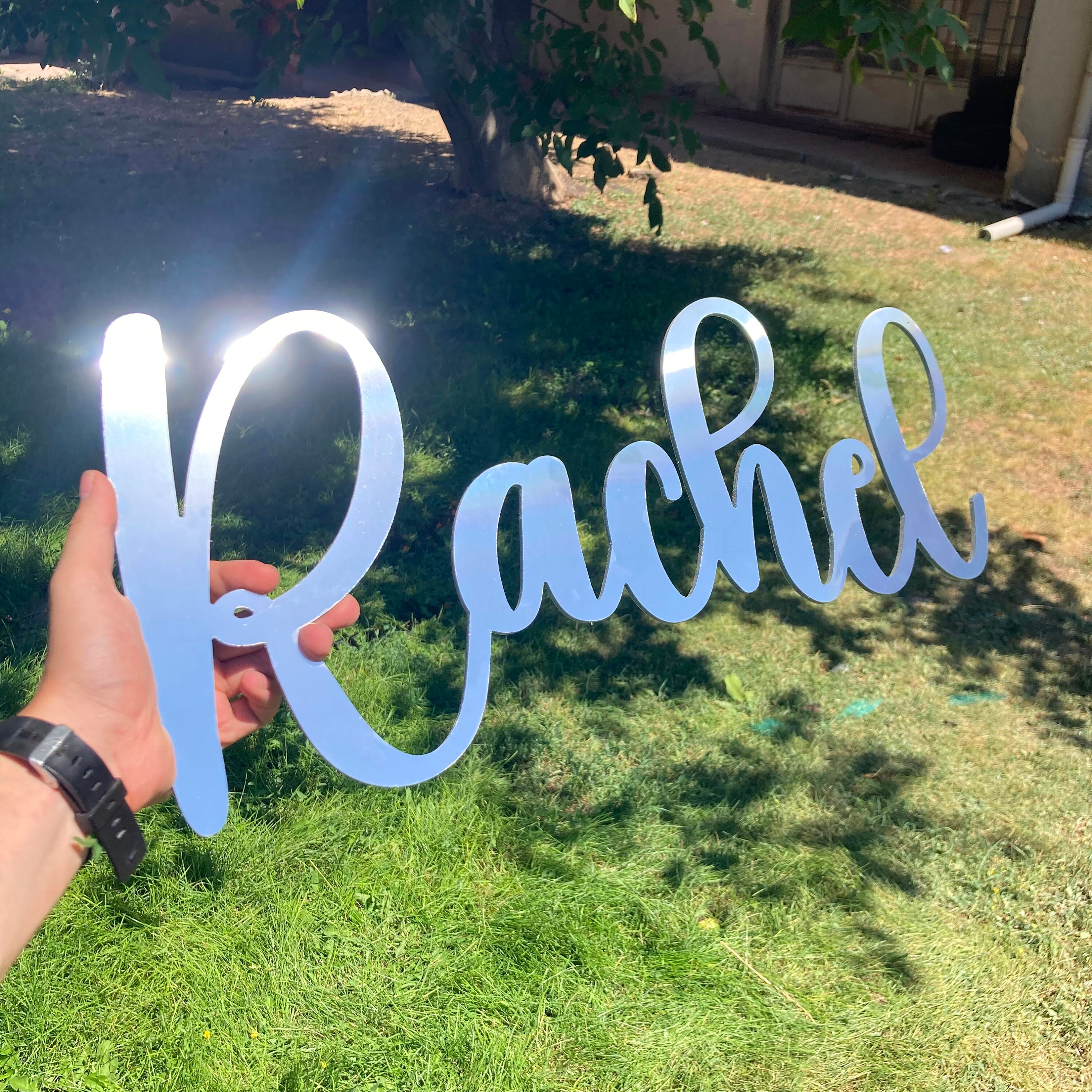 Custom Acrylic Name Sign Unique Wedding Signs Living Room Decor Party Decor Baby Name Sign Nursery Decor Mirror Gold Sign PT54108