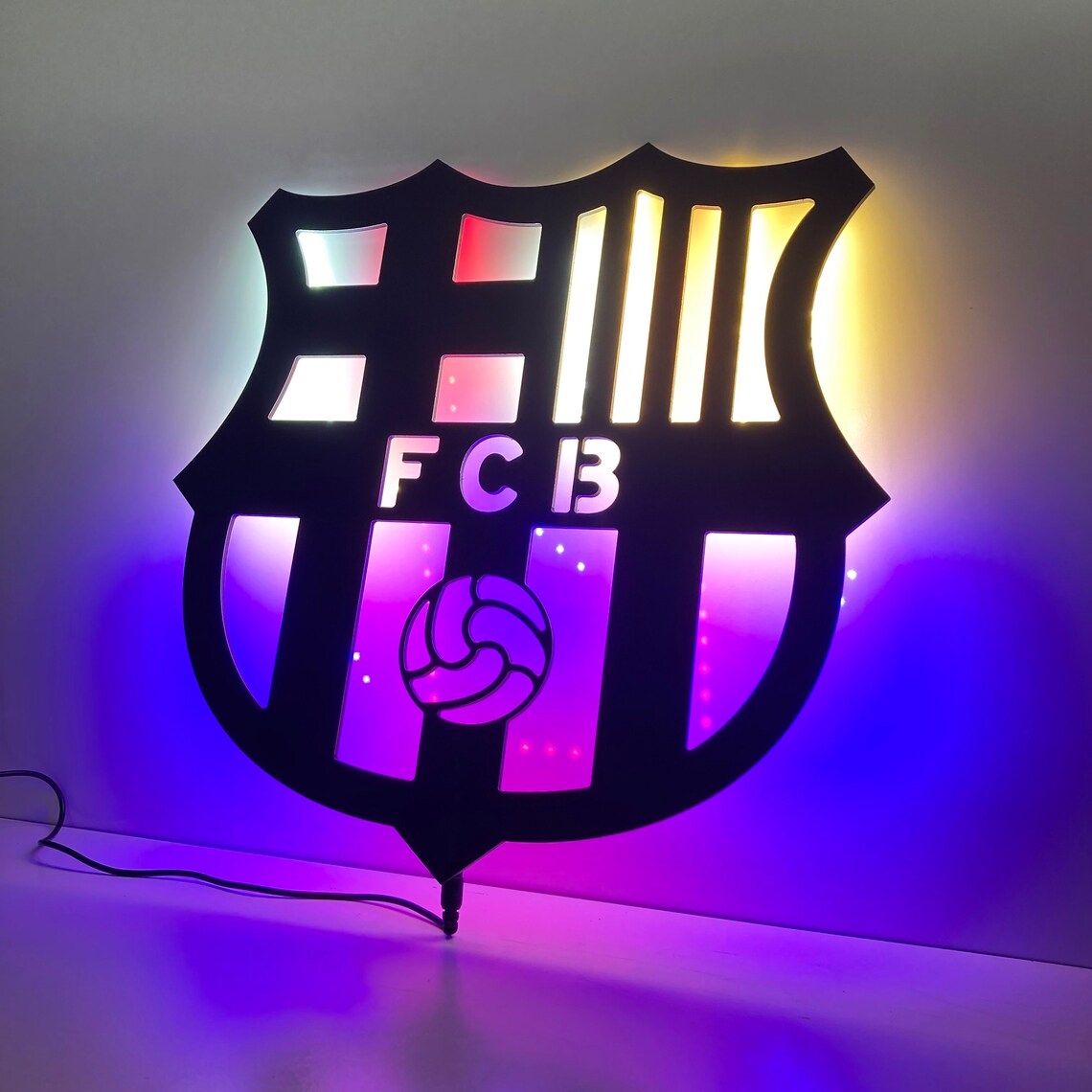 Wall Sign 3D Barcelona Wall Decor Led Light Wall Decor Etsy