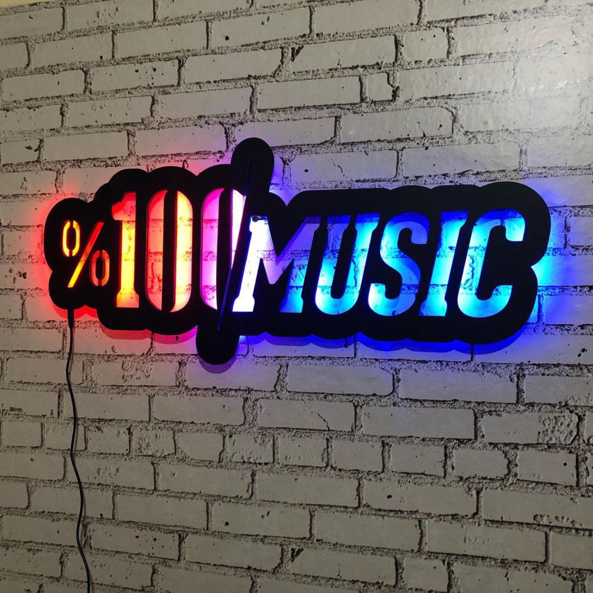 3d Wall Art Music Wall Art Led Wall Sign Music Wall Vinyl Etsy