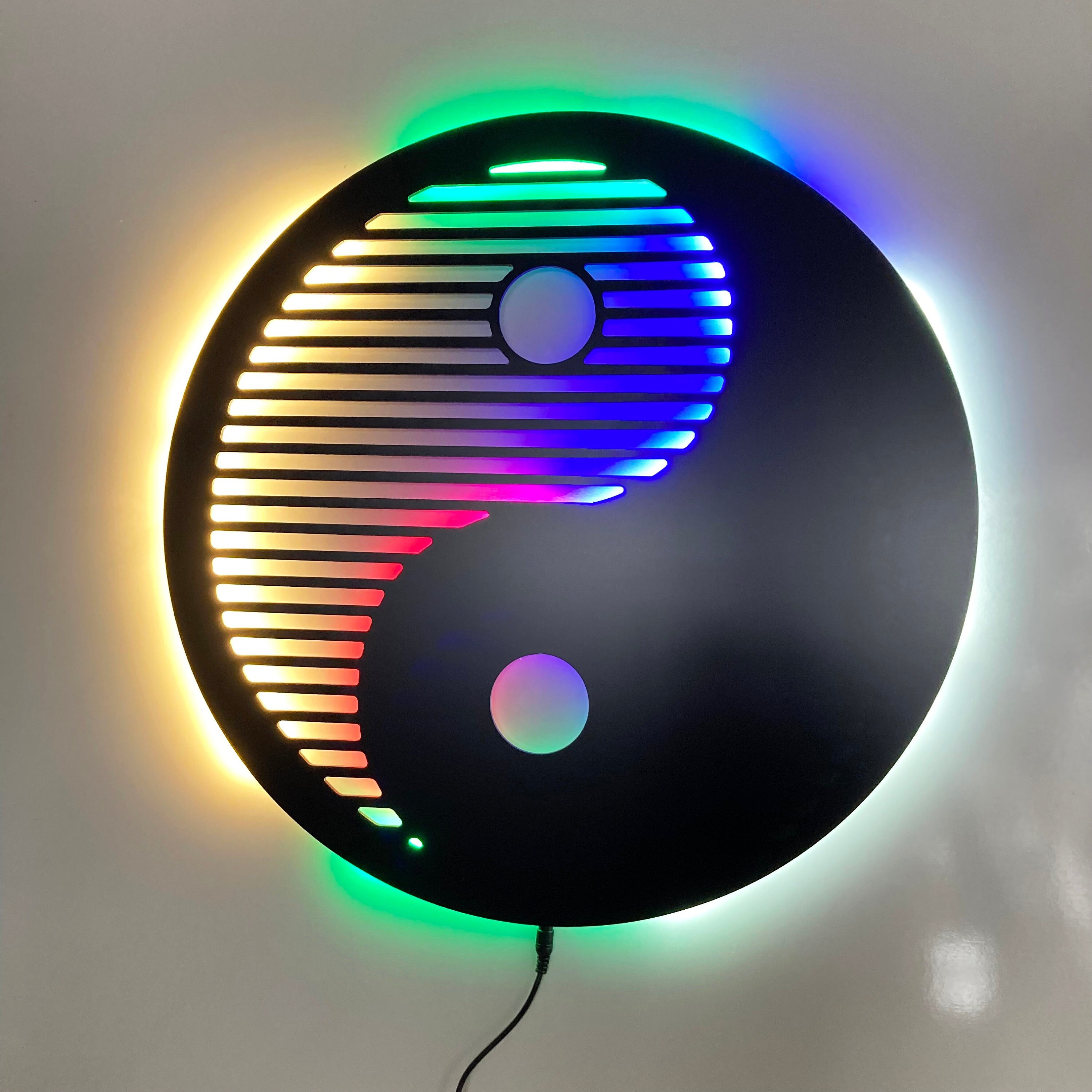 Yin Yang 3d Led Sign Yin Yang Symbol Yin Yang Wall Art Led Light Wall Decor 3d Wall Sign PT54089