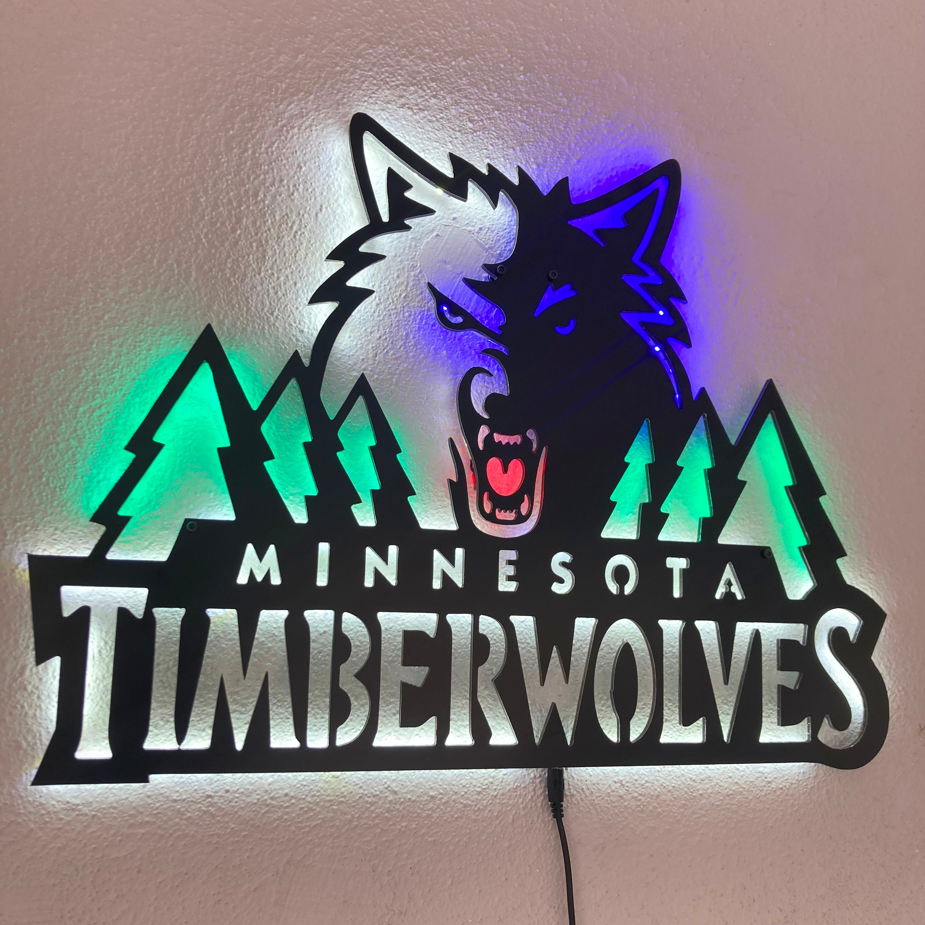 Minnesota Timberwolves Wall Decor Led Light Wall Decor Minnesota Timberwolves Led Sign Minnesota Timberwolves Wall Art Led Sign For Wall PT54093