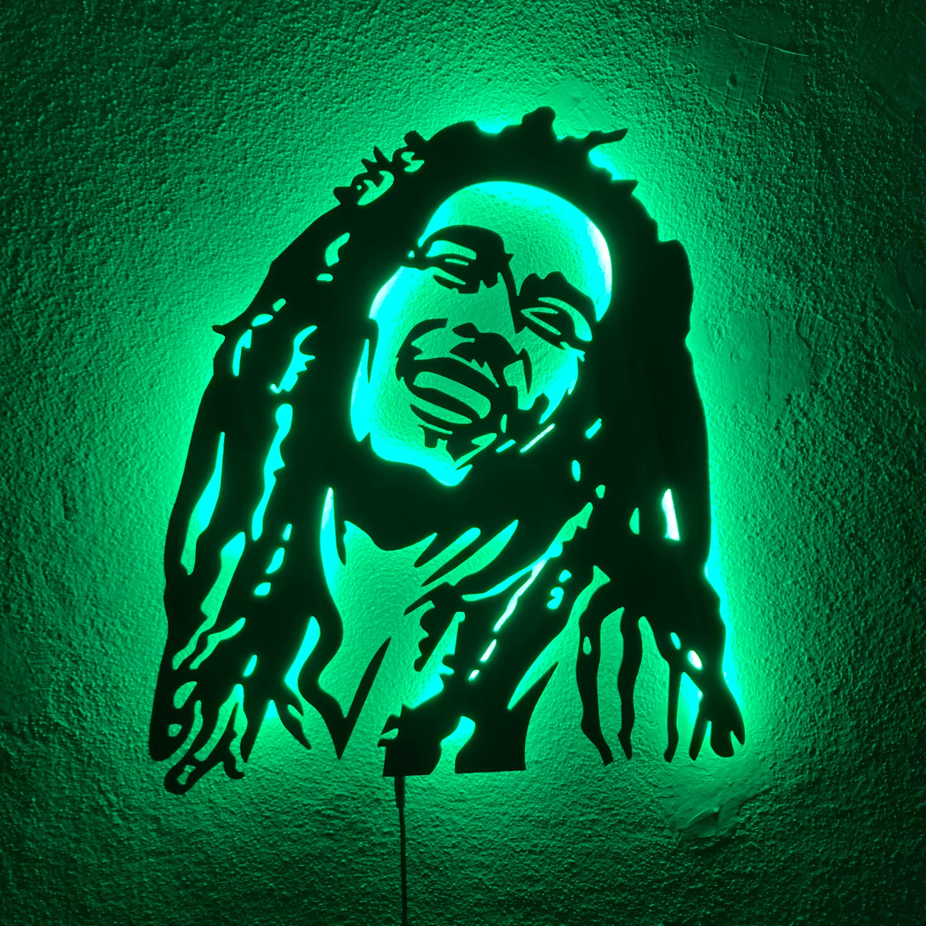 Wall Sign 3d Bob Marley Wall Decor Led Light Wall Decor Composite Sign With Led Lights Bob Marley Led Sign Bob Marley Wall Art PT54058