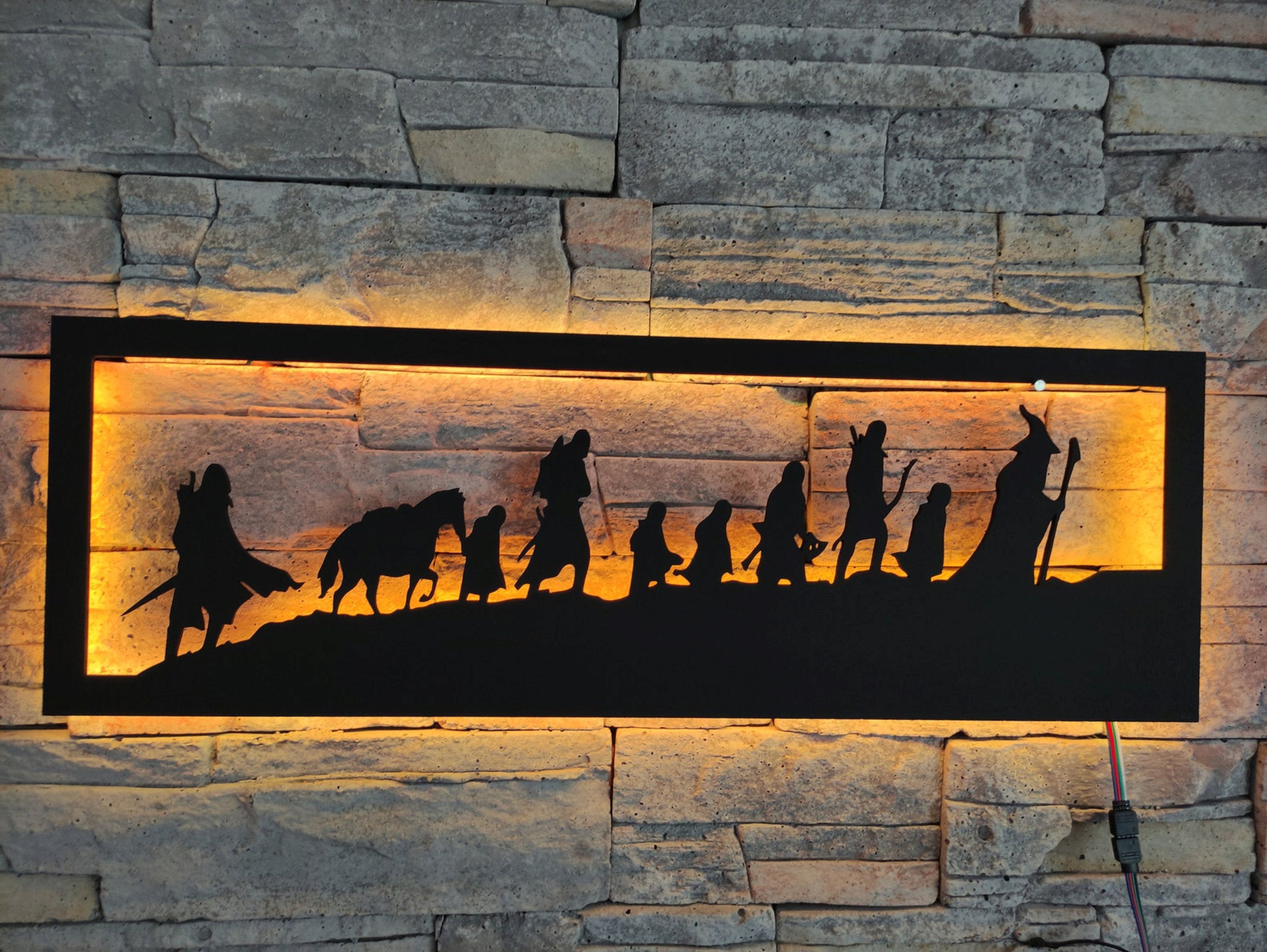 Wall Sign 3d Lord Of The Rings Wall Decor Led Light Wall Decor Composite Sign With Led Lights Souvenirs Lord Of The Rings Wall Art PT54113