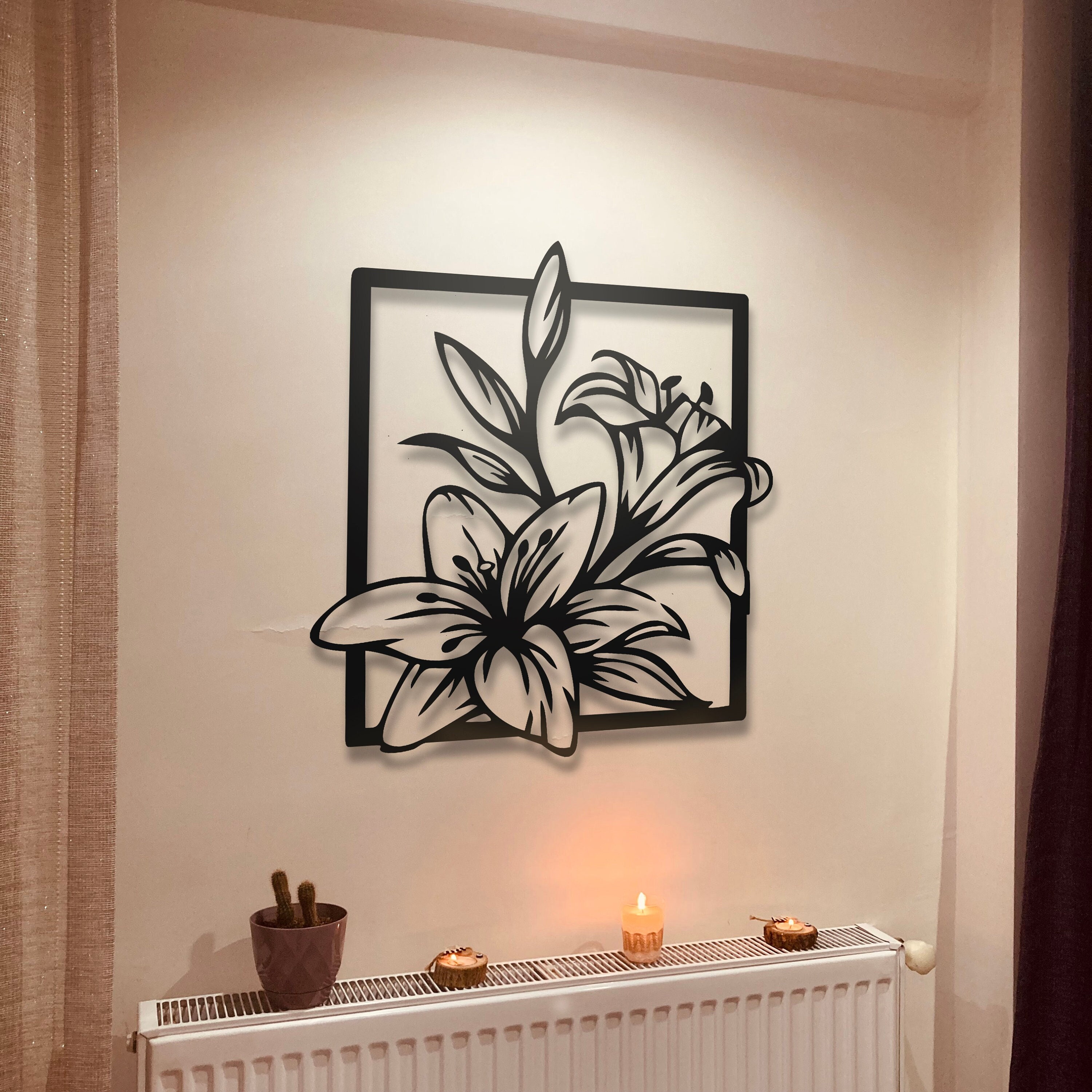 Decorative Flower Led Sign Lilis Wall Decor Led Sign For Wall Flowers Wall Art Floral Sign Floral Pattern Wall Art Floral Wall Hanging PT54129
