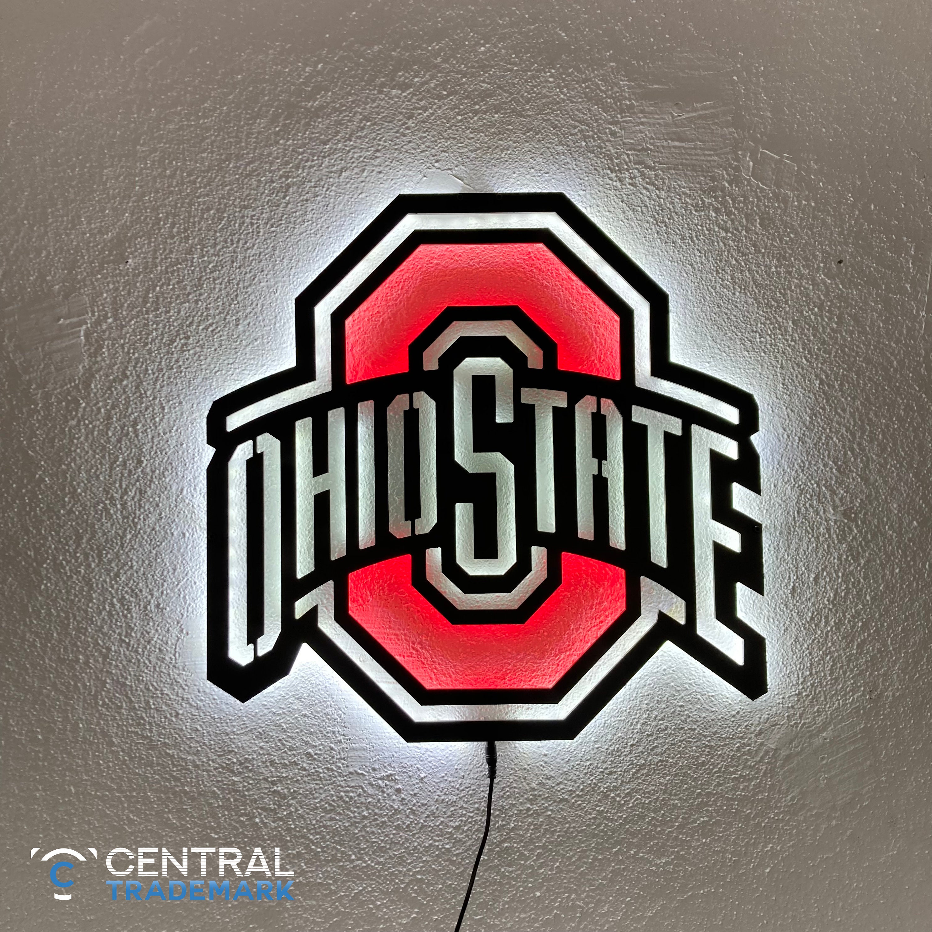 Ohio State Buckeyes Led Lighted Wall Sign Ohio State Led Signage Ohio State Wall Decor Gift For Ohio State Fan Birthday Gift PT54063