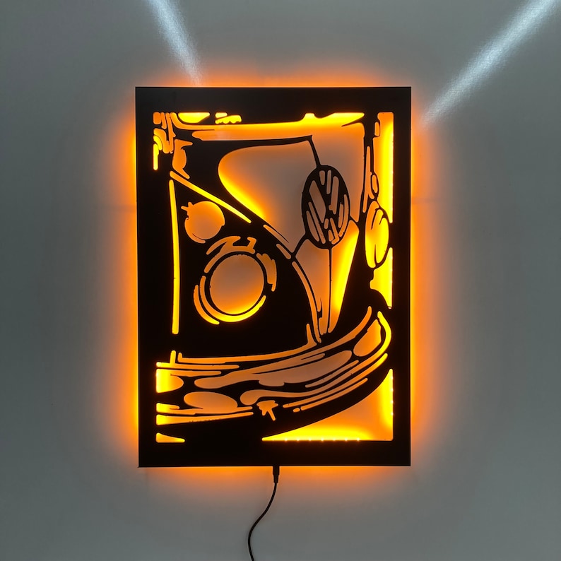Beetle Car Wall Decor Wall Sign 3d Led Light Wall Decor Etsy