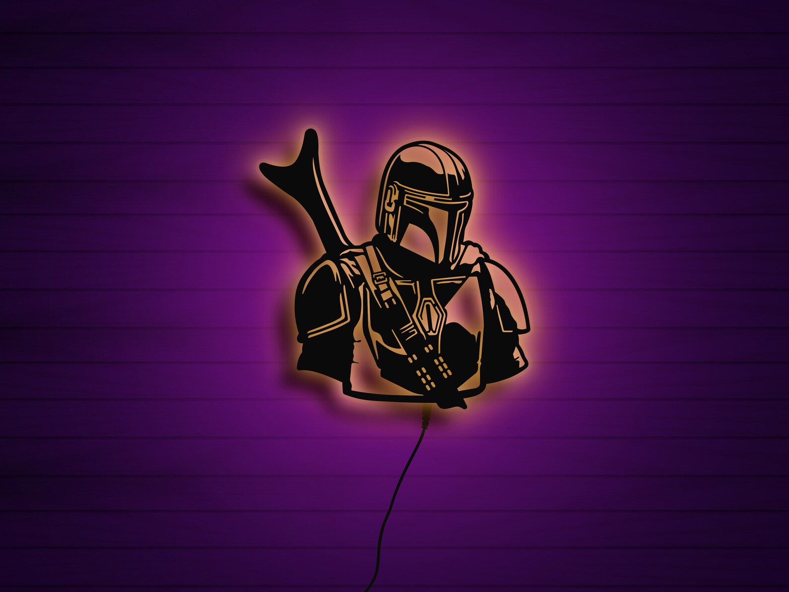The Mandalorian Wall Sign Mandalorian Wall Decor Led Sign - Etsy