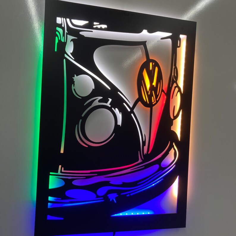 Beetle Car Wall Decor Wall Sign 3d Led Light Wall Decor Etsy