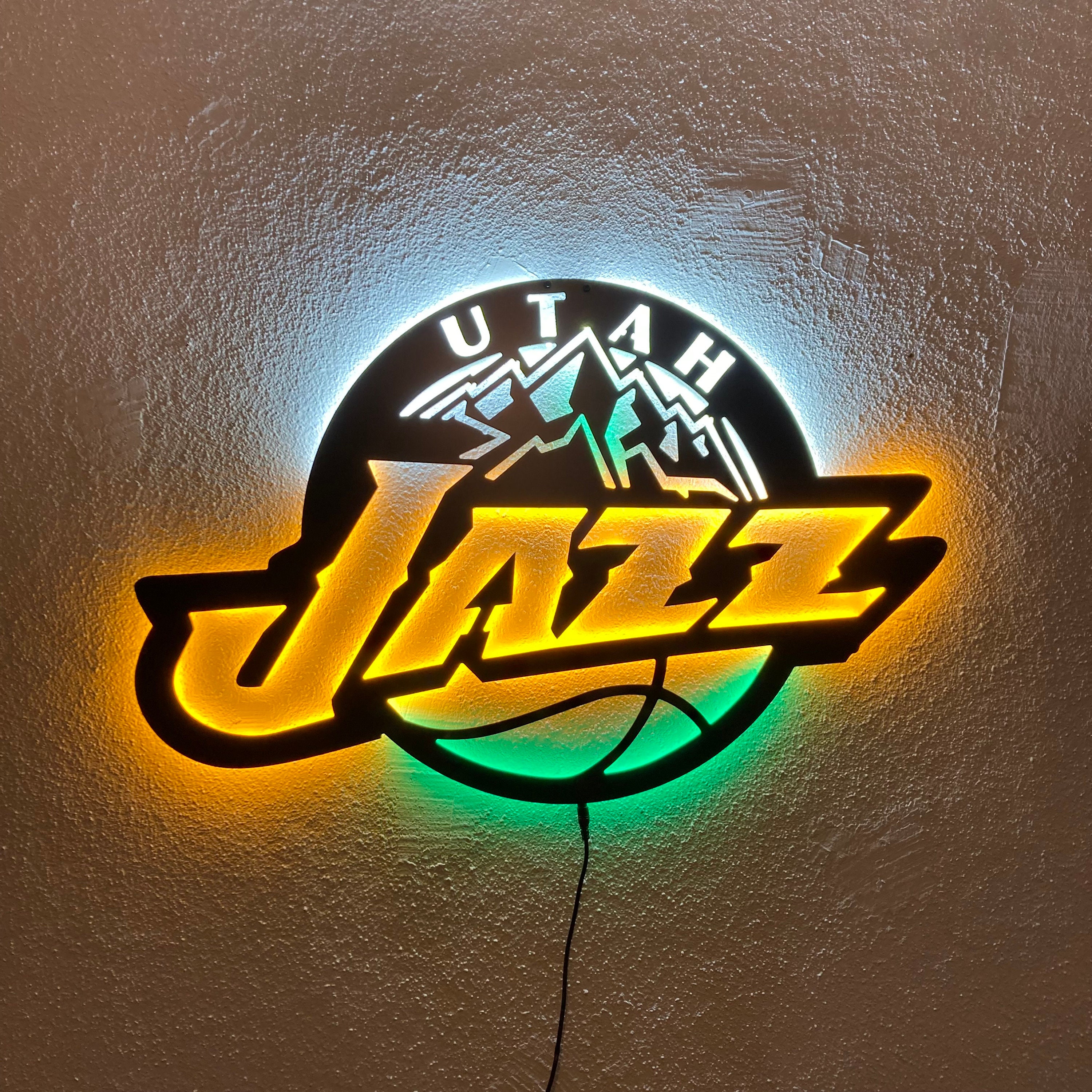 Wall Sign 3d Utah Jazz Led Sign Utah Jazz Wall Decor Led Light Wall Decor Utah Jazz Wall Art Led Sign For Wall Nba Decor Nba Gifts PT54087