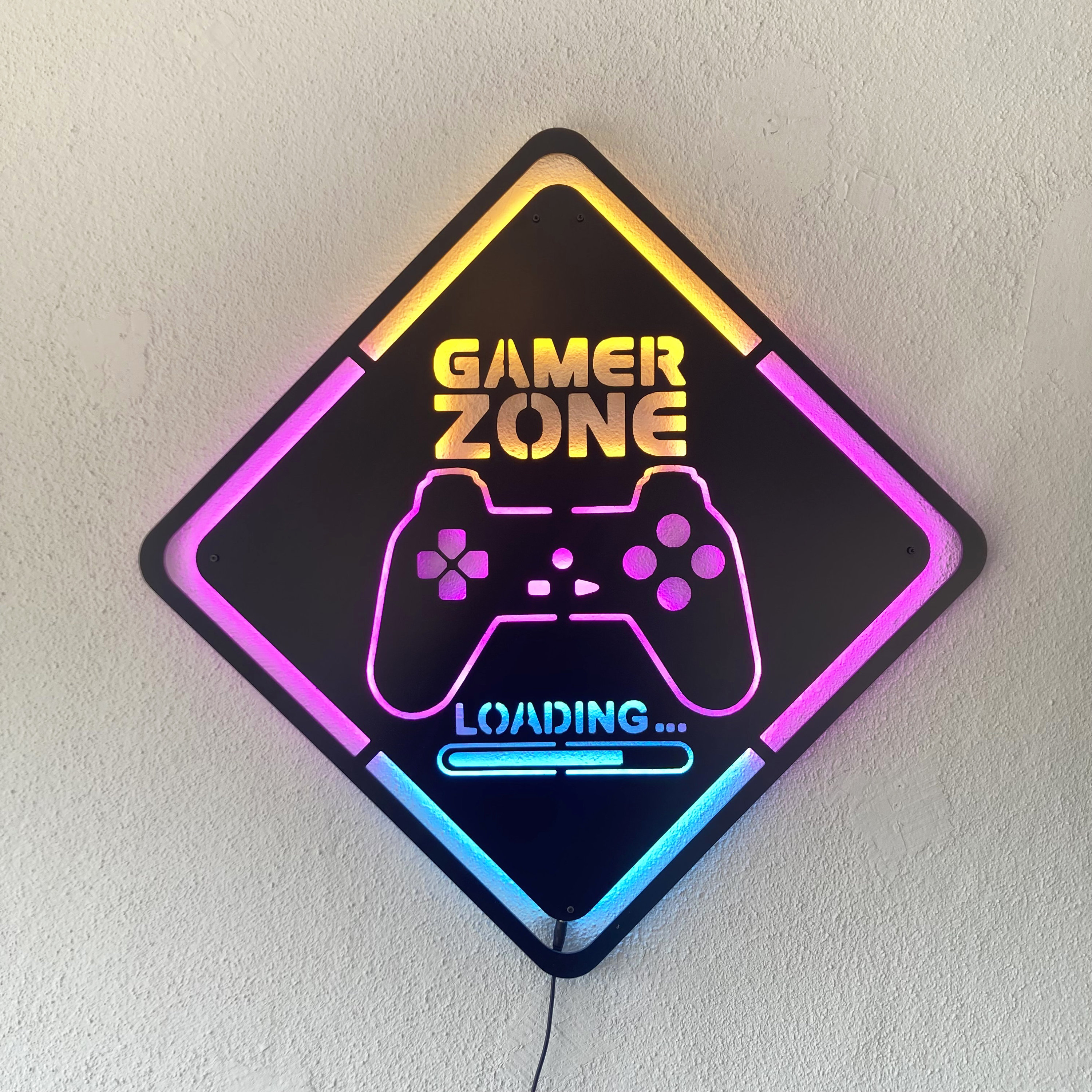 Gamer Zone Game Room 3d Wall Art Led Wall Sign Decoration For Gaming Room Video Game Decoration PT54130