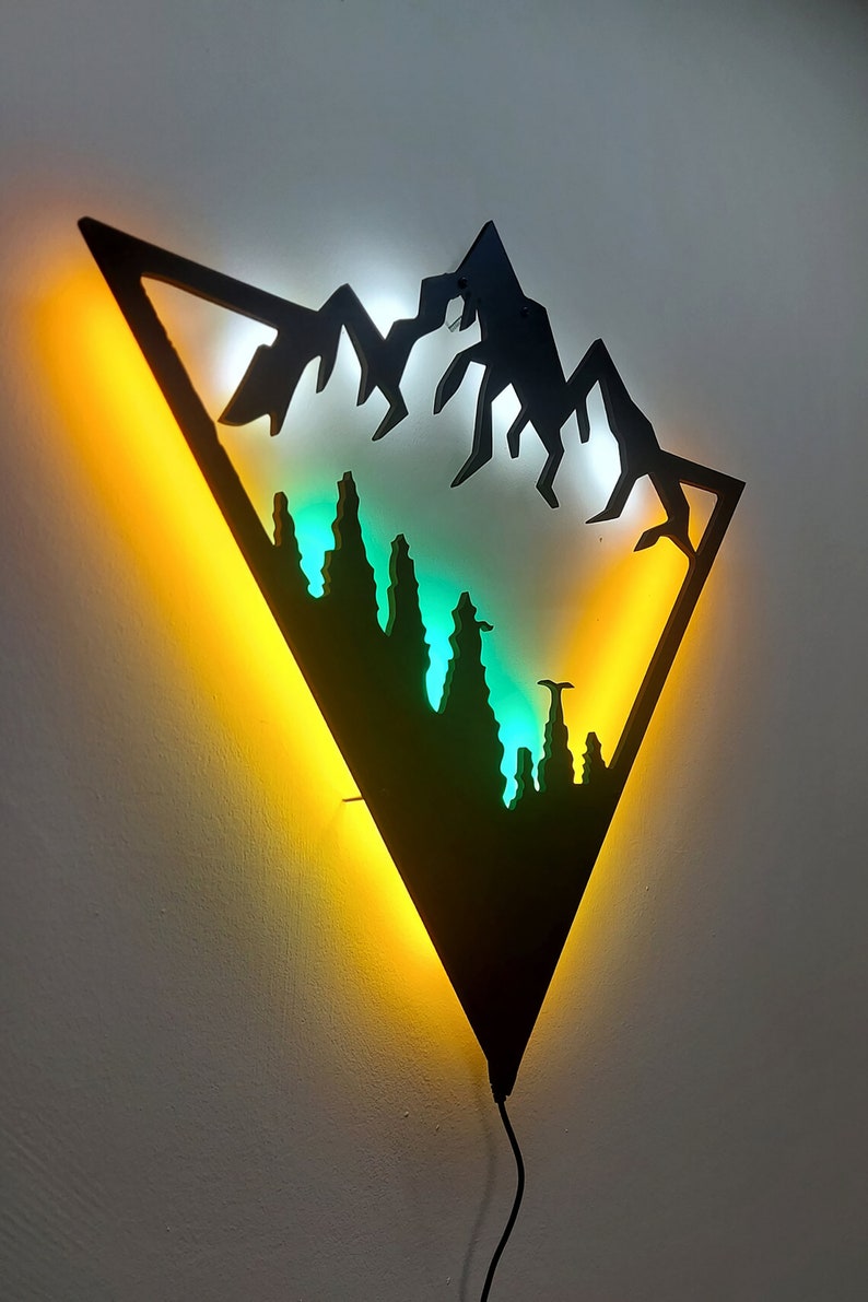 3D Wall Art Mountain Wall Art Led Wall Sign Mountain Wall Etsy
