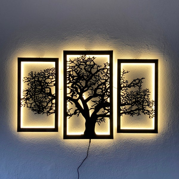 Led Licht Baum des Lebens, Baum des Lebens Metall Wanddekor, Baum des Lebens Schild, Baum des Lebens Wanddekor, Baum des Lebens Wandplatte