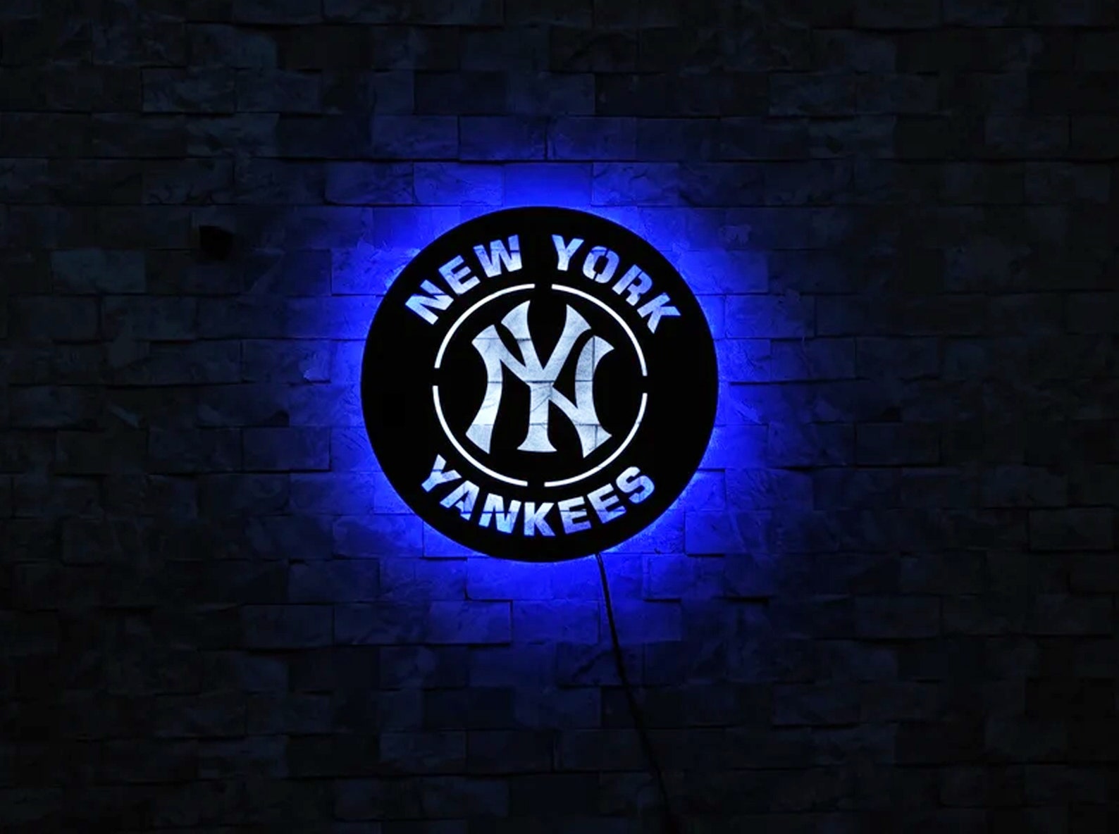 Wall Sign 3D New York Yankees Wall Decor Yankees Led Sign Etsy