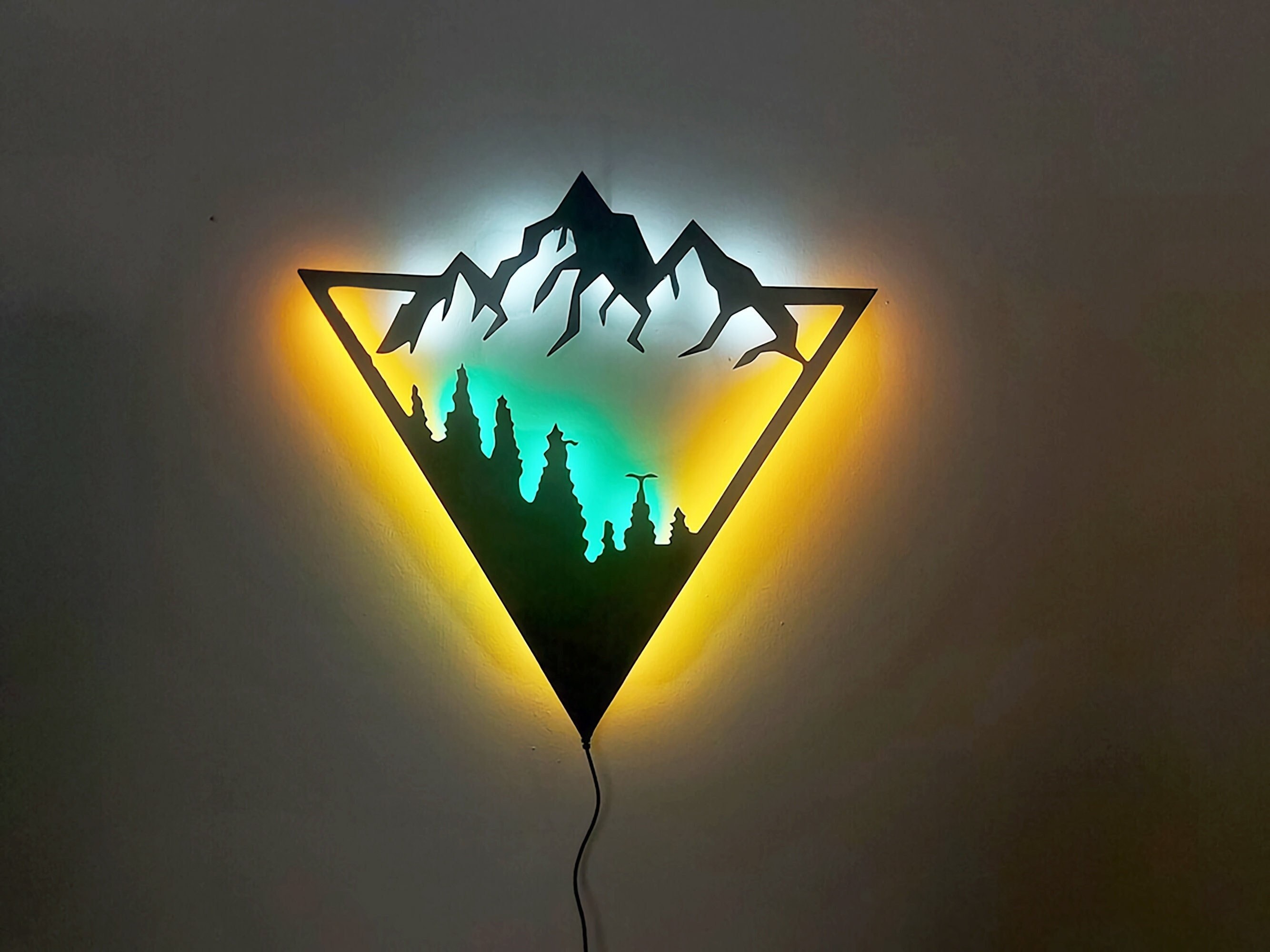 3d Wall Art Mountain Wall Art Led Wall Sign Mountain Wall Vinyl Mountain Gift Led Sign For Wall Wall Sign 3d PT54109