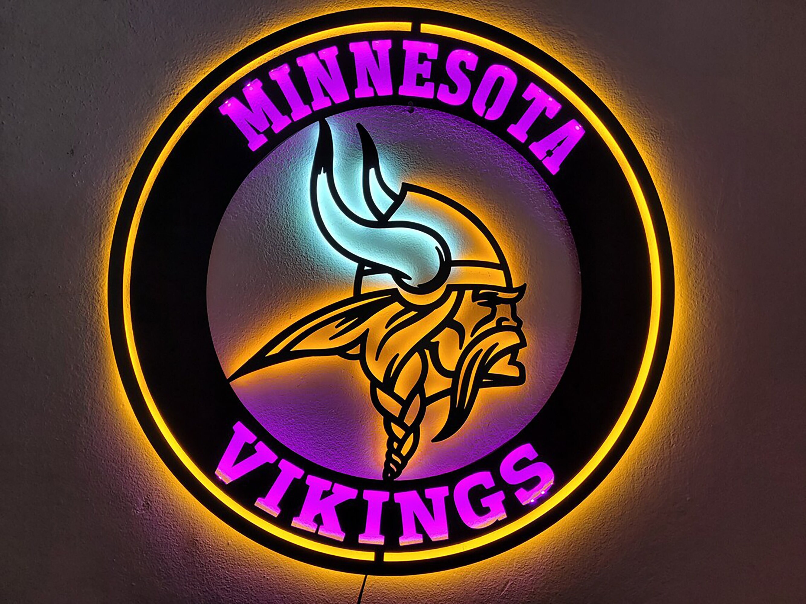 Minnesota Vikings Led Sign Minnesota Vikings Wall Art Led Sign For Wall Gifts For Wife Gifts For Boys Gift For Him PT54056