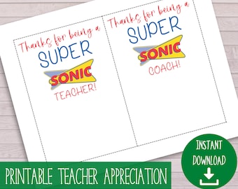 Sonic-Lehrer-Anerkennungskarte, Nationale Lehrer-Anerkennungskarte, Lehrer-Dankeschön-Karte, Trainer-Anerkennungskarte