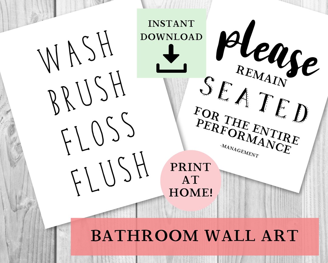 Funny Bathroom Sign, Bathroom Decor Printable - Etsy