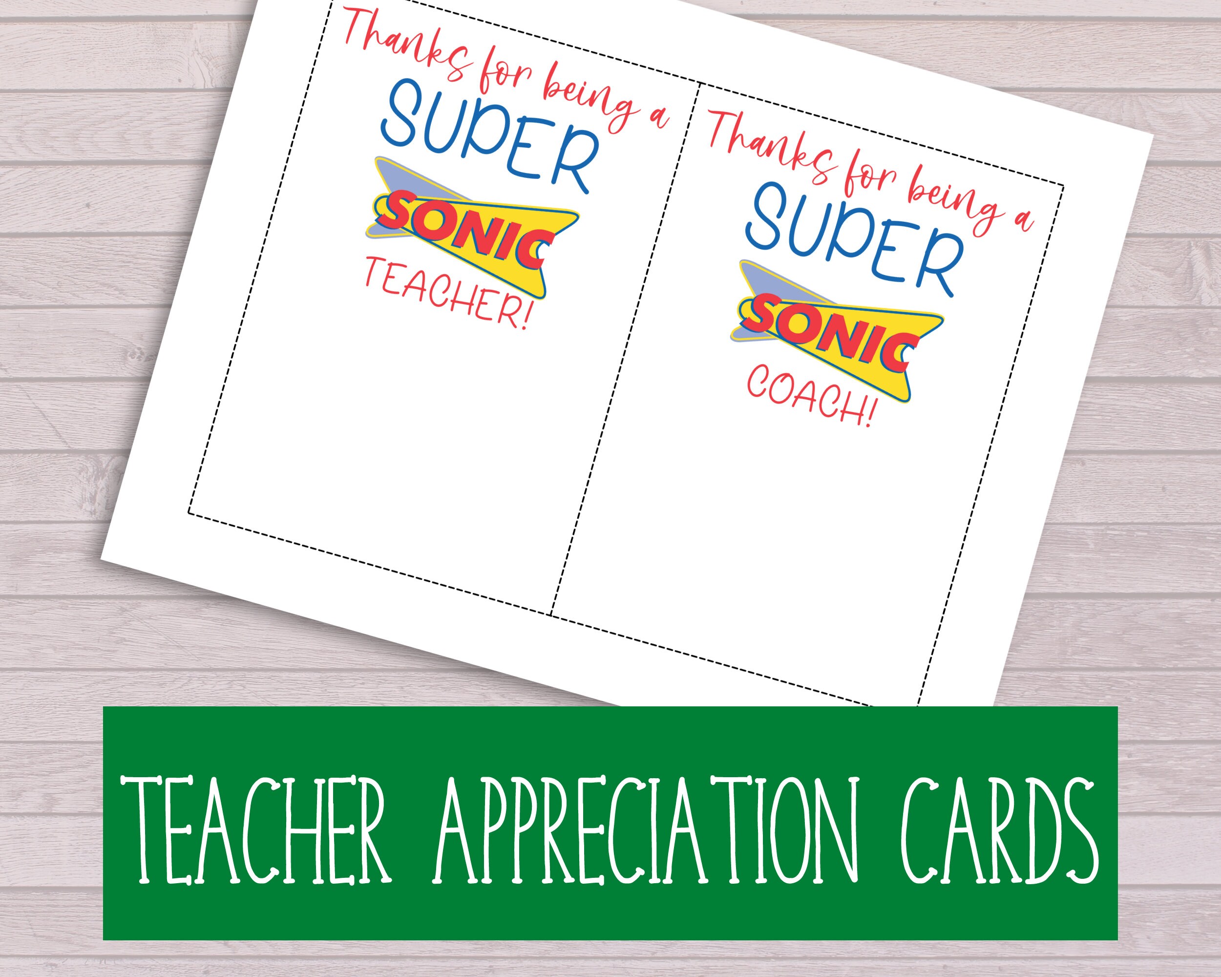 Sonic Teacher Appreciation Card National Teacher Etsy