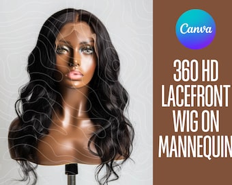 360 HD Lacefront Wig Mannequin, AI model, African American Hair and Beauty Stock Photo, AI Generated Model, Hair extensions, Hair Company