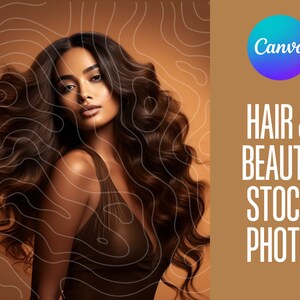 May include: A woman with long, dark brown hair styled in loose waves. She is wearing a brown tank top and has a neutral expression. The background is a light brown with a white pattern.