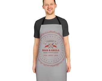 Personalized Bar and Grill Apron for Him, Father's Day Gift, Grill Gift, Gift for Dad, Grilling Gift