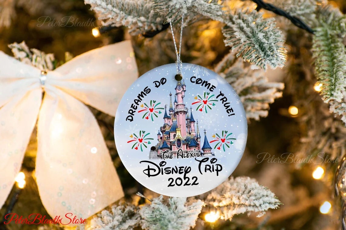 Personalized Disneyland Ornament, Magic Kingdom Ceramic Ornament sold