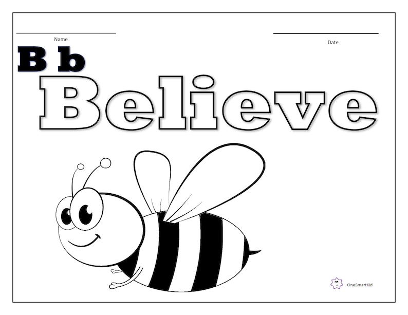 Kids Coloring Sheet of a Bee -downloadable Coloring Activity - Etsy