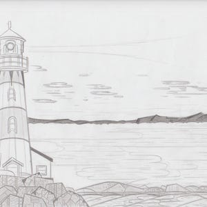 Homemade Hand-Drawn Lighthouse Artwork